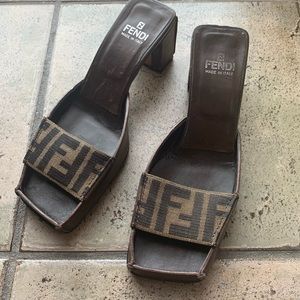 Fendi zucca vintage slide sandals